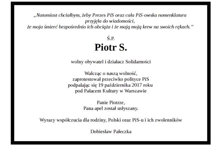 Nekrolog Piotra S